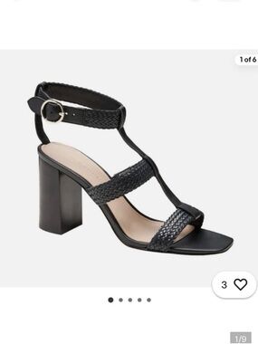 Banana Republic Black Woven Strap Heels